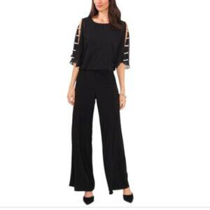 Msk Women's Cold Shoulder Solid Jumpsuit, Black